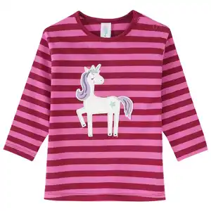 Baby Langarmshirt mit Applikation PINK / DUNKELROT