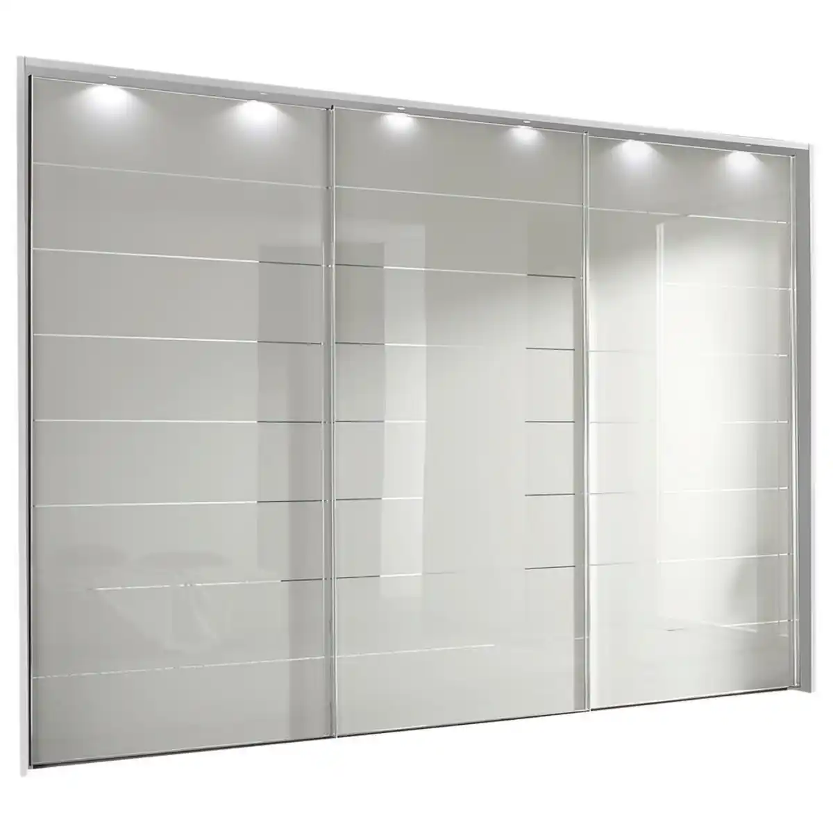 Bild 1 von Moderano Schwebetürenschrank, Silber, Weiß, Metall, 6 Fächer, 336x222x68 cm, Lga, Goldenes M, BQ - Bündnis für Qualität, Made in Germany, Typenauswahl, Beimöbel erhältlich, umfangreiches Zube