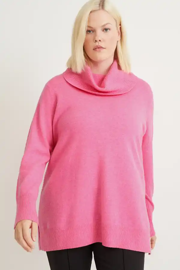 Bild 1 von C&A Kaschmir-Rollkragenpullover, Pink, Größe: 56