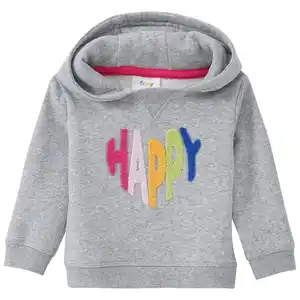 Baby Hoodie mit Schriftzug HELLGRAU