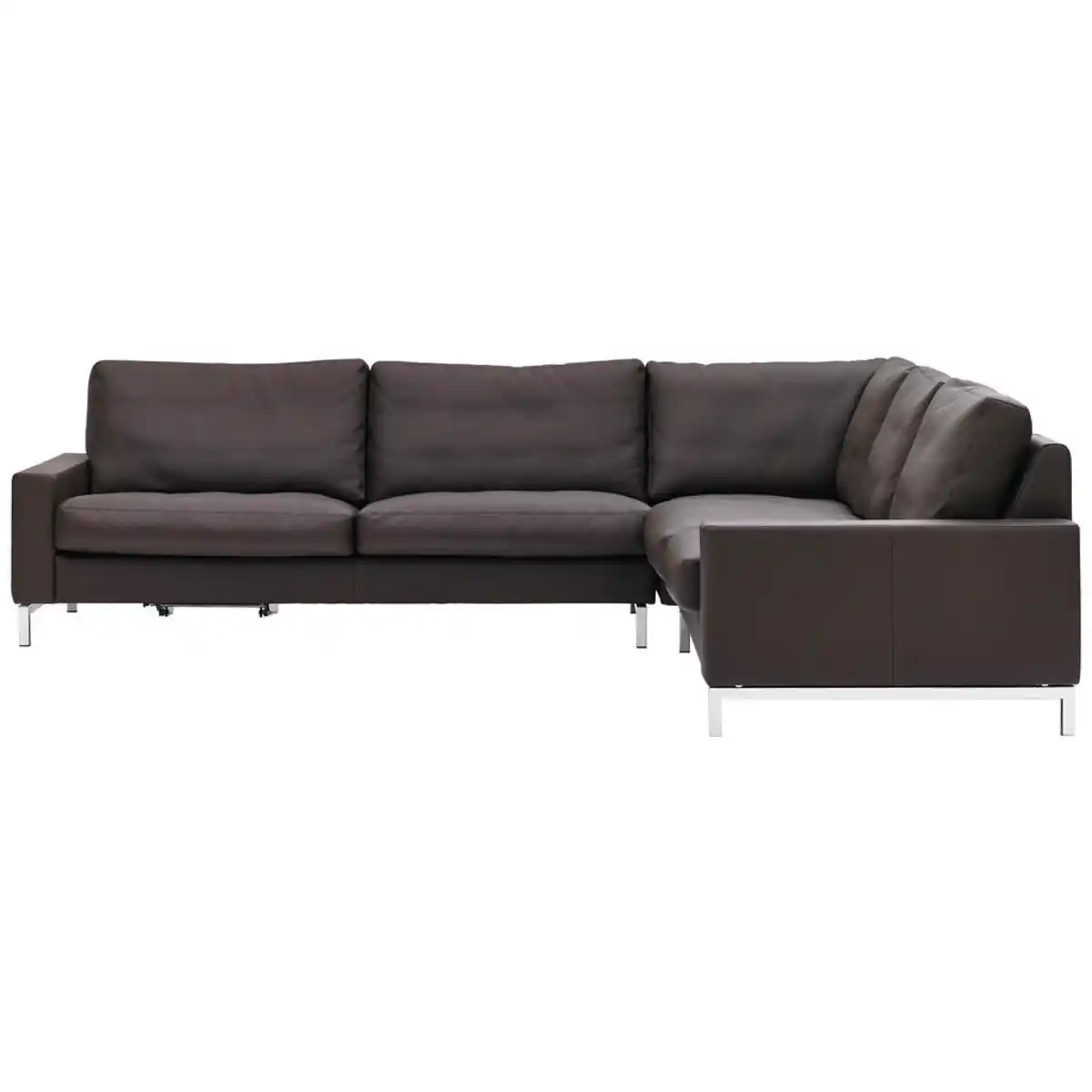 Bild 1 von Erpo Ecksofa Classics 500, Braun, Leder, Echtleder, Dickleder, 5-Sitzer, Ottomane rechts, L-Form, 280x252 cm, Typenauswahl, Fußauswahl, Lederauswahl, Stoffauswahl, planbar, Armteilvarianten, Sitzqua