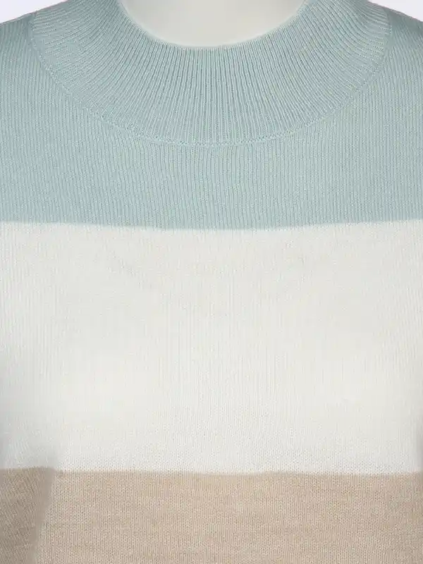 Bild 3 von Damen Strickpullover mit Streifen Türkis