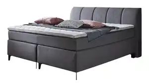 Boxspringbett 180 x 200 cm anthrazit Stoffbezug - DAVIE