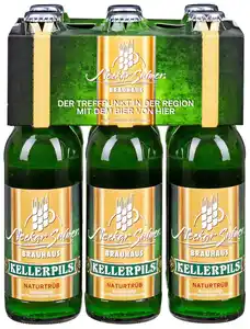 NECKARSULMER BRAUHAUS Kellerpils oder Helles, Packg. 6 x 0,33-l-Fl.