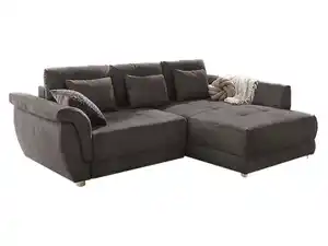 Ecksofa mit Schlaffunktion grau 258 x 192 cm - LA SPEZIA