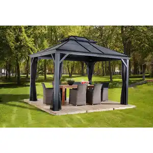 Sojag Pavillon Mykonos edles Basaltgrau Metall B/H/L: ca. 425x291x299 cm