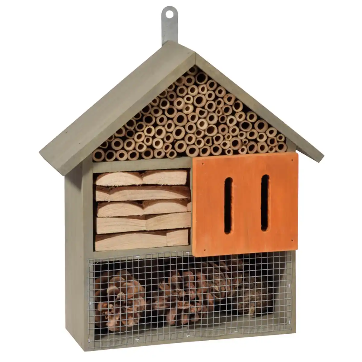 Bild 1 von Insektenhotel, ca. 27,3 x 9 x 30 cm, Grau/Orange