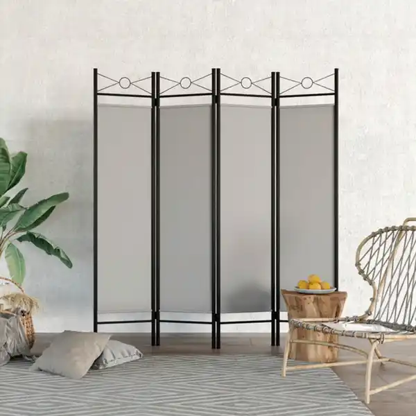 Bild 2 von Paravent 4-teilige Raumteiler 180 x 163 cm Grau