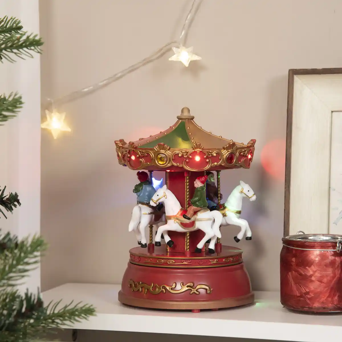 Bild 3 von Weihnachtsspieluhr Karussell Spieluhr für Weihnachten mit 3 Modi Weihnachtengeschenk mit Musik und L