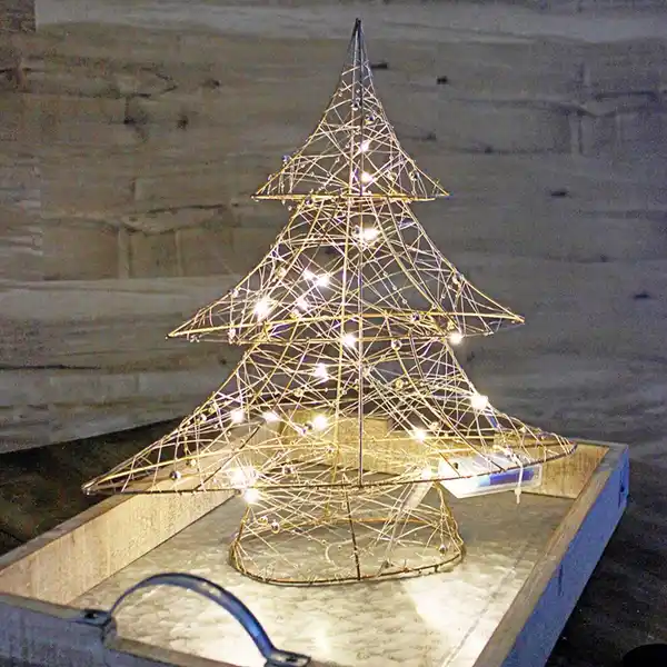 Bild 1 von LED-Drahtdeko Tannenbaum mit Timer 40cm