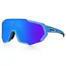 Bild 1 von Queshark Fahrradbrille, TR90 Unbreakable Frame Polarisierte Sportsonnenbrille, Fahrradbrille für Männer Frauen mit 3 Wechselobjektiven, zum Fahren Angeln Glof Baseball