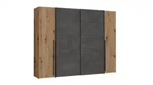 Kleiderschrank Artisan Eiche - grau - 270 cm - Schwebetüren NARAGO