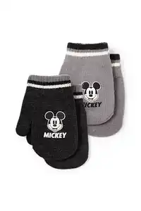 C&A Multipack 2er-Micky Maus-Baby-Strick-Fäustlinge, Grau, Größe: 1 size