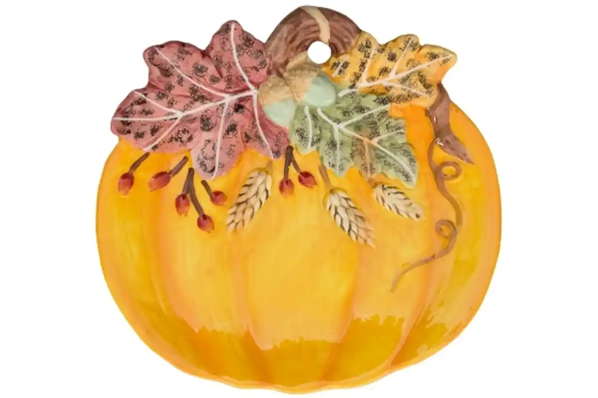 Bild 1 von Teller "Kürbis", Farbe: orange/braun, ca. 27 x