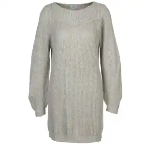 Damen Longstrickpullover Grau