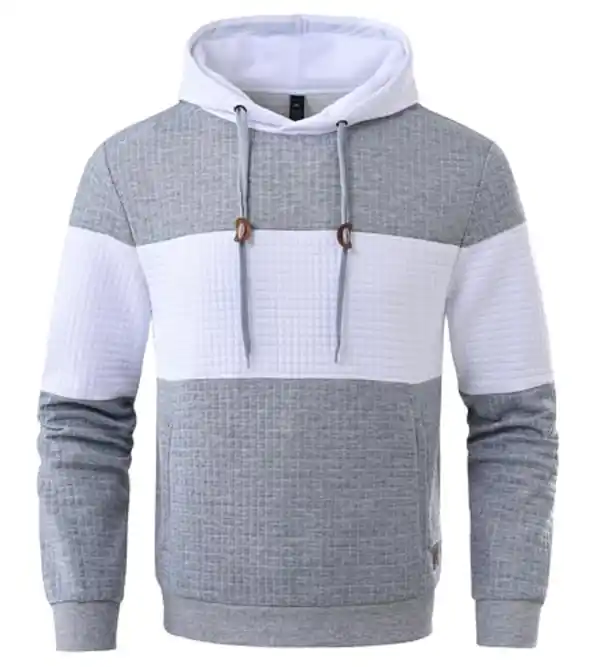 Bild 1 von Huayuzh Hoodie Herren Oversize Kapuzenpullover für Herren Langarm Freizeit Jacquard Farbblock Sweatshirt mit Zip Taschen