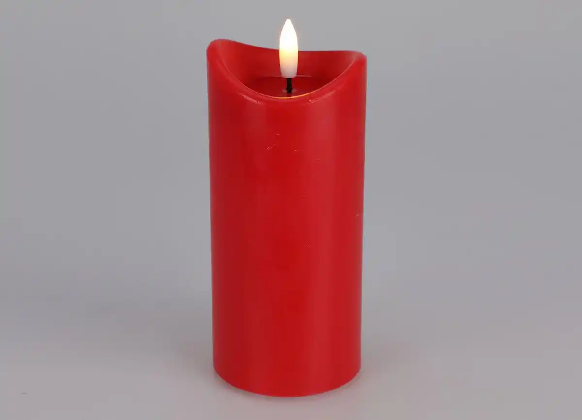 Bild 1 von LED-Kerze mit Timer und Flackereffekt 70x160mm Rot