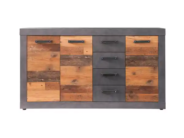 Bild 1 von Sideboard mit 4 Schubladen Old Wood - Graphit Matera 151 cm - INDY