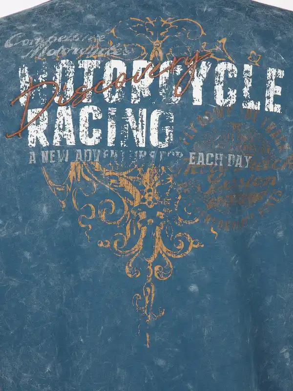 Bild 3 von Herren Henley Shirt mit Print Türkis