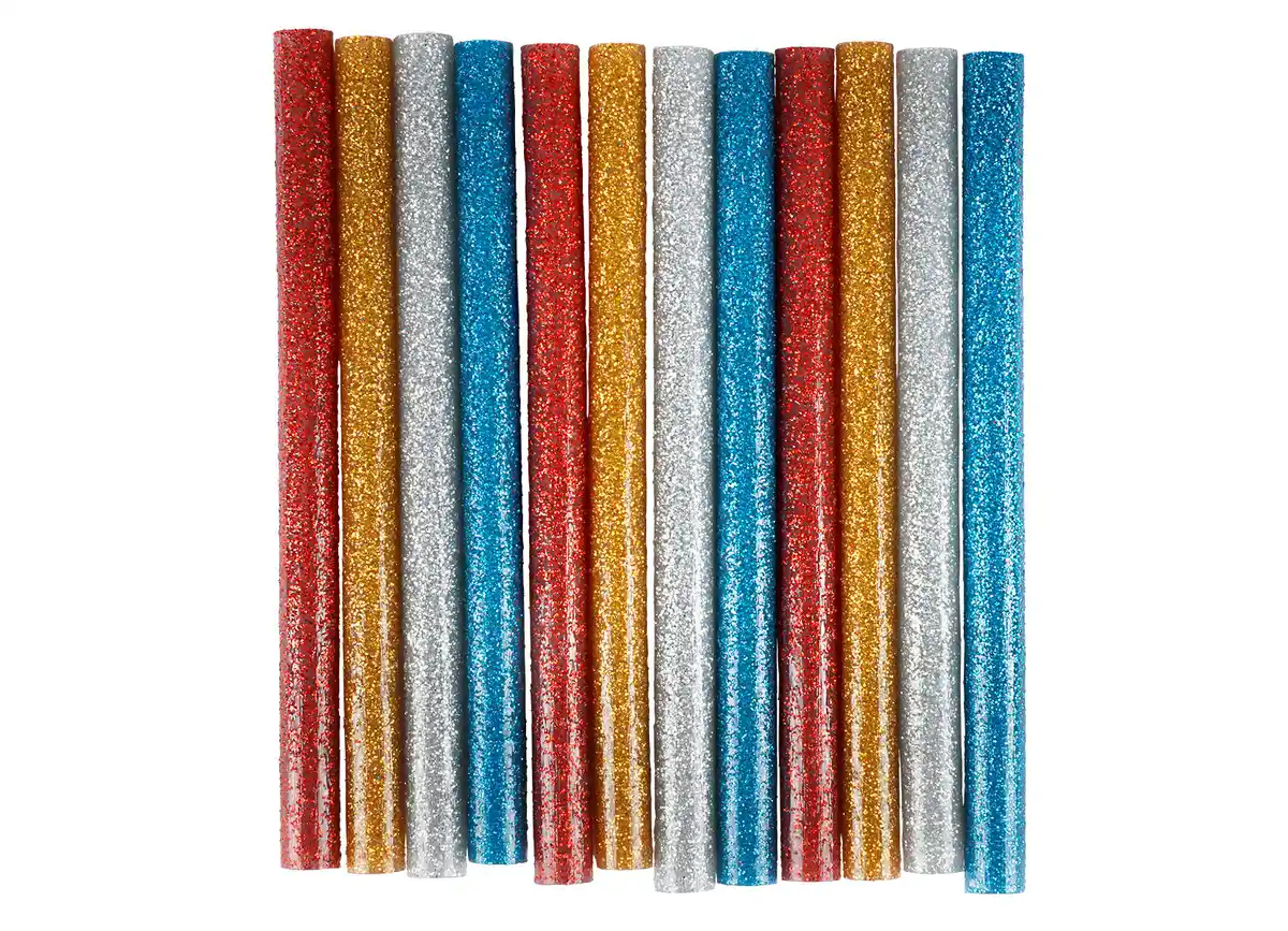 Bild 1 von Mini-Heißklebesticks 12er farbig mit Glitzer