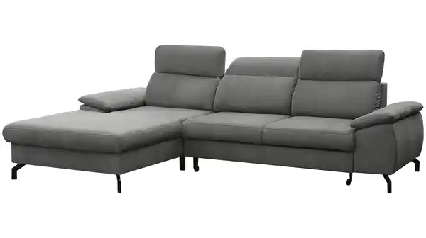 Bild 1 von Ecksofa grau 277 x 185 cm mit Schlaffunktion - PALOMA