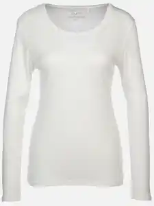 Damen Basic Shirt mit langem Arm Weiß