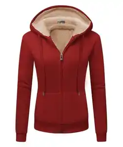 LLdress Sweatjacke Damen Fleecejacke mit Kapuze Hoodie für Frau Basic Kapuzenjacke mit Reißverschluss Winterjacke Kapuzenpullover Causal Plüschjack für Outdoor Jacket Fleecepullover