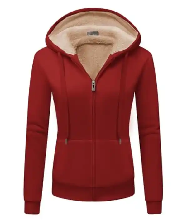 Bild 1 von LLdress Sweatjacke Damen Fleecejacke mit Kapuze Hoodie für Frau Basic Kapuzenjacke mit Reißverschluss Winterjacke Kapuzenpullover Causal Plüschjack für Outdoor Jacket Fleecepullover