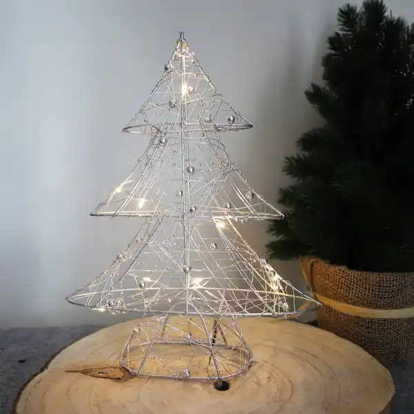 Bild 1 von LED-Drahtdeko Tannenbaum mit 10 LEDs Warmweiß