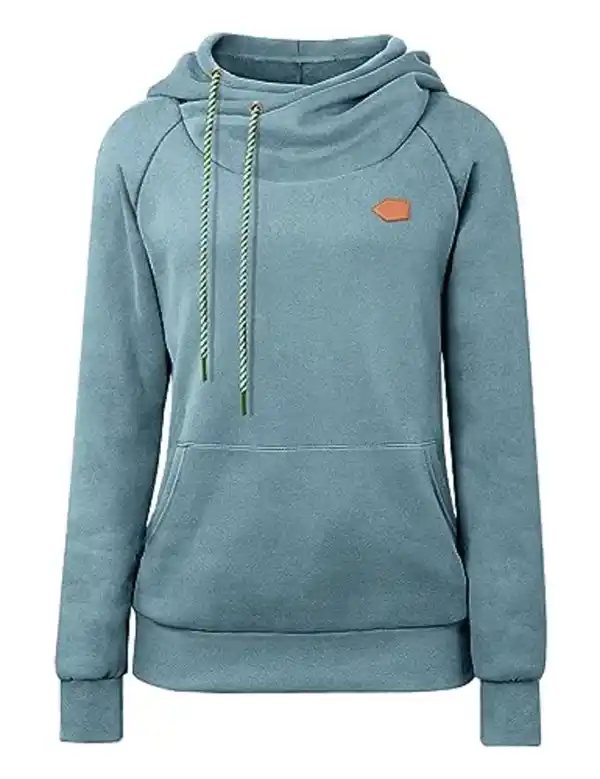 Bild 1 von Cassiecy Hoodie Damen Winter Langarm Stehkragen Kapuzenpullover Warme Casual Pullover Hoody mit Kapuze