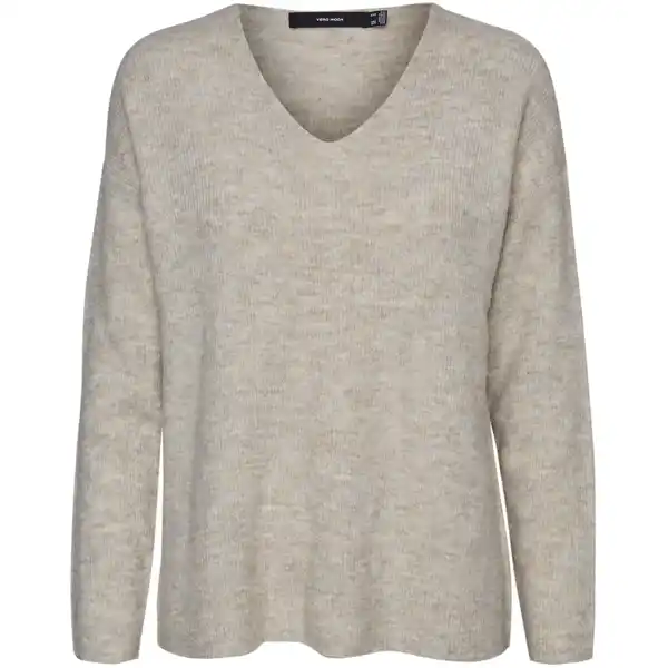 Bild 1 von Vero Moda VMCREWLEFILE LS V-NEC Strickpullover Weiß