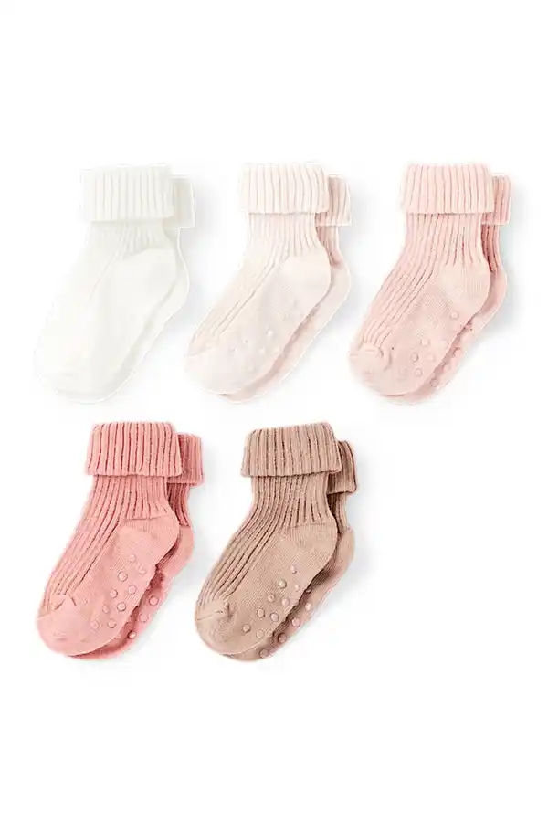 Bild 1 von C&A Multipack 5er-Baby-Anti-Rutsch-Socken, Beige, Größe: 15-17