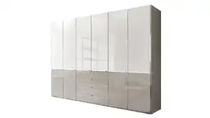 Kleiderschrank mit Glasfront 300 cm - weiß - SHANGHAI 2