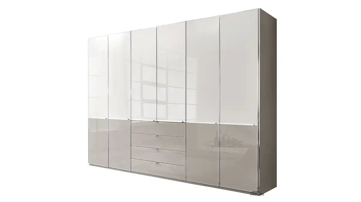 Bild 1 von Kleiderschrank mit Glasfront 300 cm - weiß - SHANGHAI 2