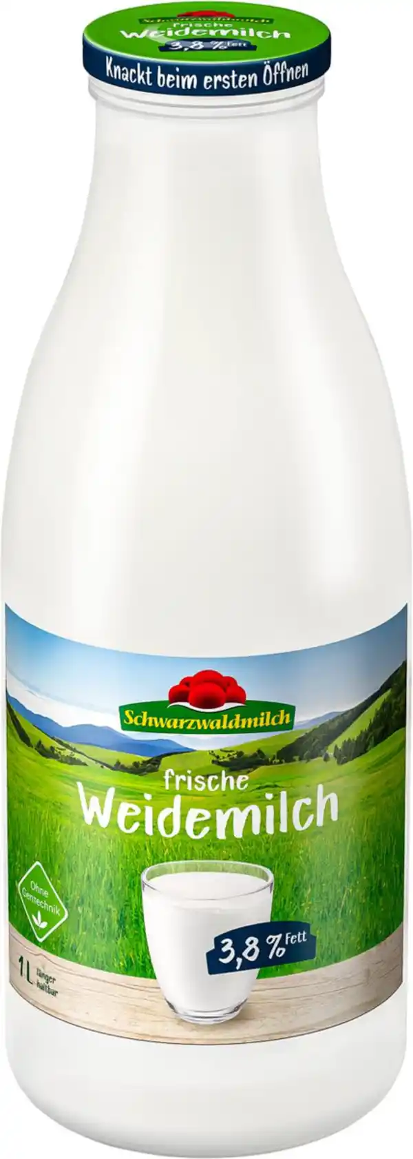 Bild 1 von SCHWARZWALDMILCH Weidefrischmilch, 3,8 % Fett, 1-l-Fl.