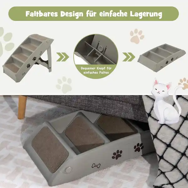 Bild 3 von 4-stufige Haustiertreppe mit Teppichboden