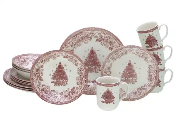 Bild 2 von Tannenbaum rot Geschirr-Set