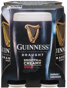 GUINNESS Draught irisches Bier, Packg. 4 x 0,44-l-Dose