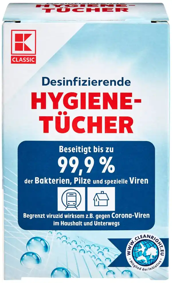 Bild 1 von K-CLASSIC Hygiene-Tücher, 15-St.-Packg.