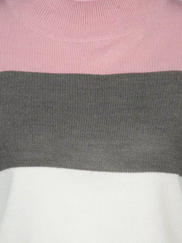 Bild 3 von Damen Strickpullover mit Streifen Rosa