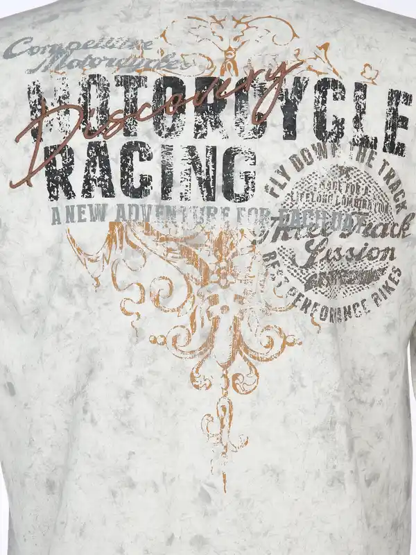 Bild 3 von Herren Henley Shirt mit Print Weiß