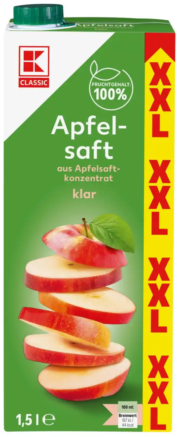 Bild 1 von K-CLASSIC Apfelsaft, 1,5-l-Packg.