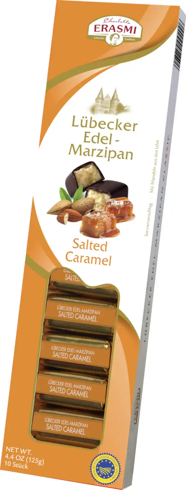 Bild 1 von Erasmi Lübecker Edelmarzipan Happen Salted-Caramel, 125 g