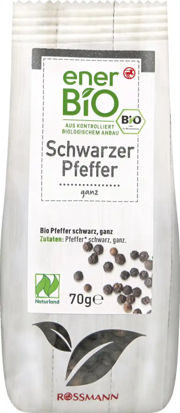 Bild 1 von enerBiO Schwarzer Pfeffer ganz Naturland, 70 g