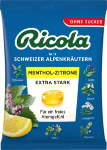 Ricola Menthol-Zitrone Extra Stark Bonbons zuckerfrei 75 g