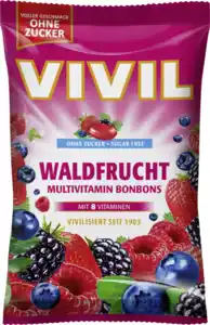 VIVIL Waldfrucht multivitaminbonbons ohne Zucker, 120 g