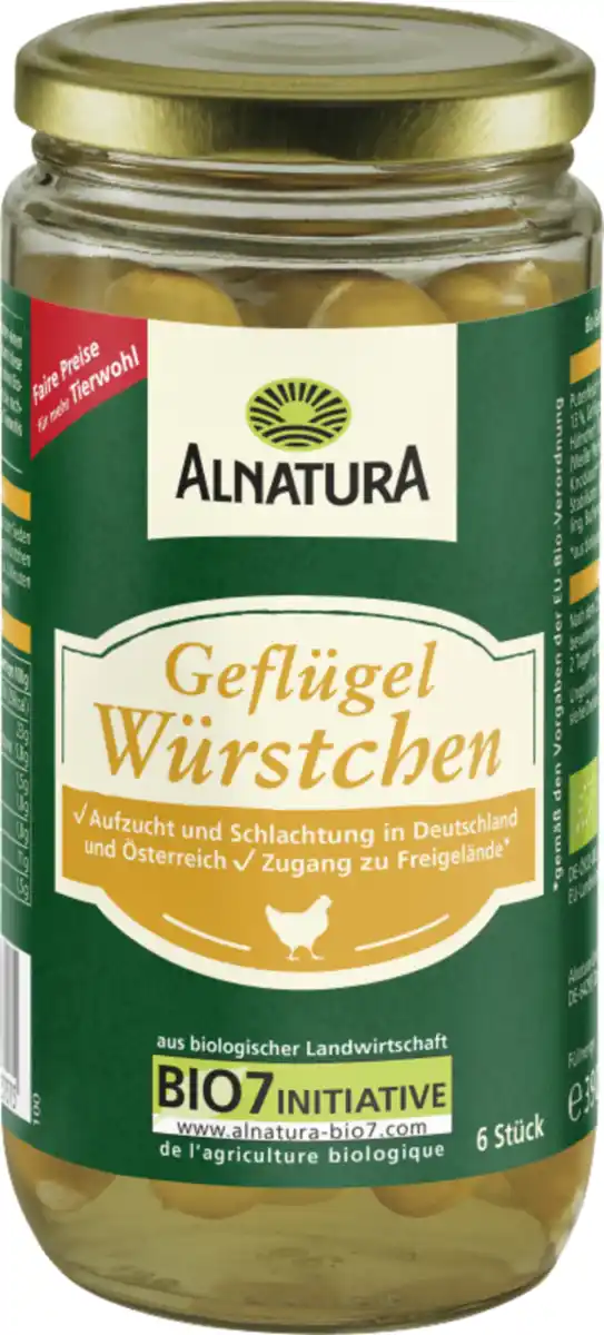 Bild 1 von Alnatura Bio Geflügelwürstchen, 180 g