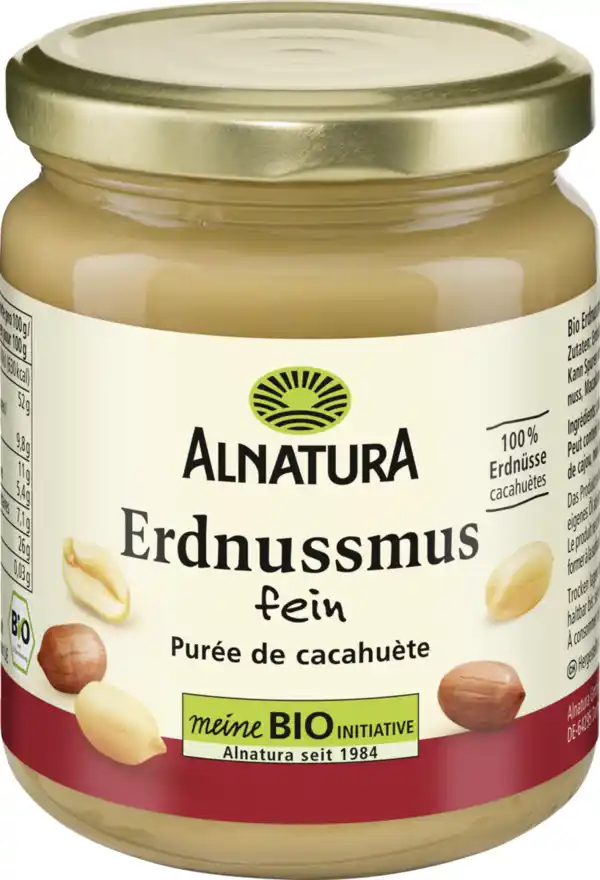 Bild 1 von Alnatura Bio Erdnussmus fein, 250 g