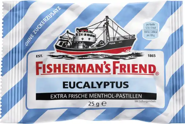 Bild 1 von Fisherman's Friend Extra Frische Menthol Pastillen mit Eucalyptusgeschmack und Süßungsmittel, 25 g