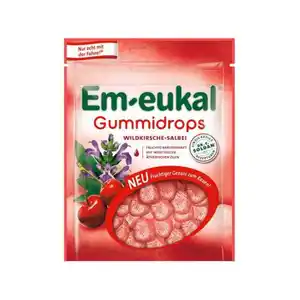 Em-eukal Gummibonbons Wildkirsche-Salbei mit ätherischen Ölen, 90 g